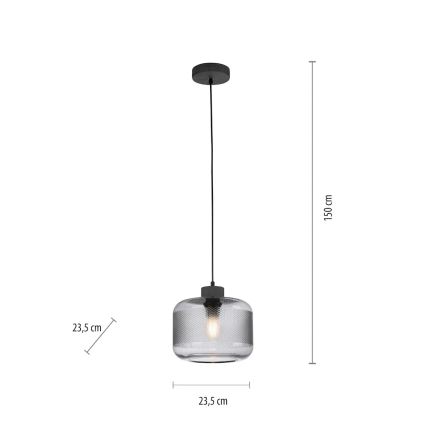 Paul Neuhaus 2005-25 - Żyrandol na lince BOLETUS 1xE27/10W/230V śr. 23,5 cm szary