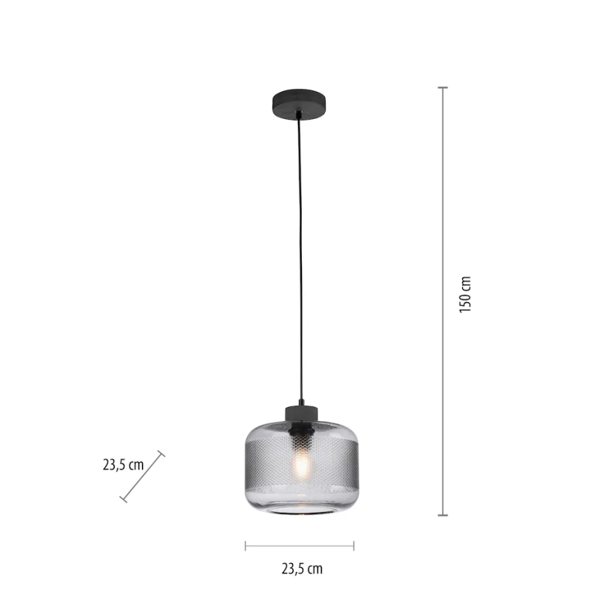 Paul Neuhaus 2005-25 - Żyrandol na lince BOLETUS 1xE27/10W/230V śr. 23,5 cm szary