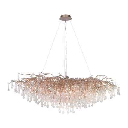 Paul Neuhaus 2031-11 - Żyrandol na lince ICICLE 15xG9/40W/230V 75x150 cm mosiądz