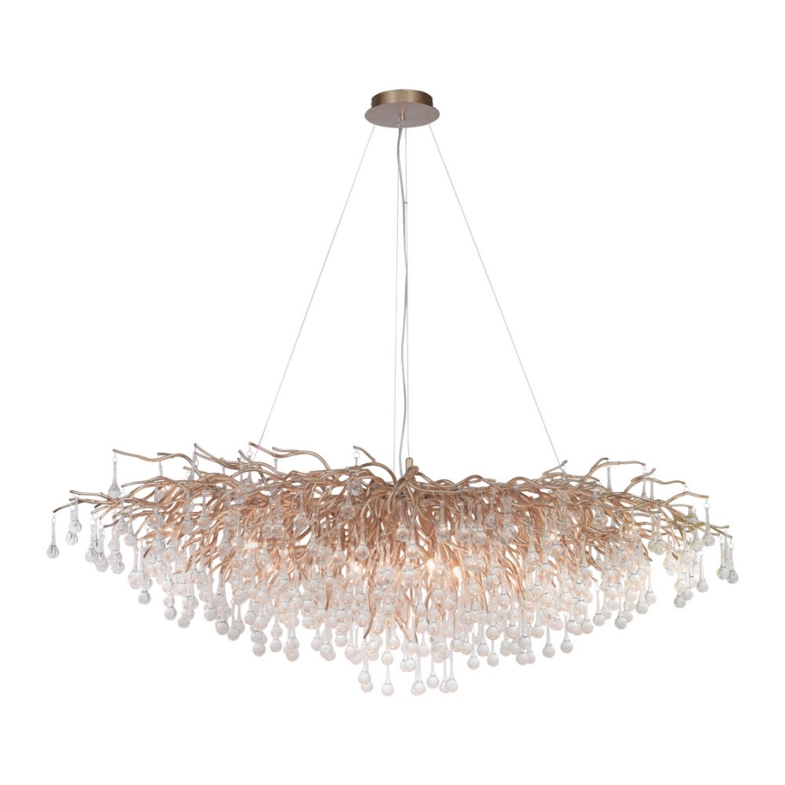 Paul Neuhaus 2031-11 - Żyrandol na lince ICICLE 15xG9/40W/230V 75x150 cm mosiądz