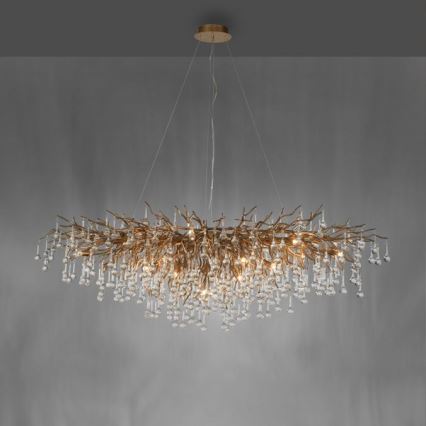 Paul Neuhaus 2031-11 - Żyrandol na lince ICICLE 15xG9/40W/230V 75x150 cm mosiądz