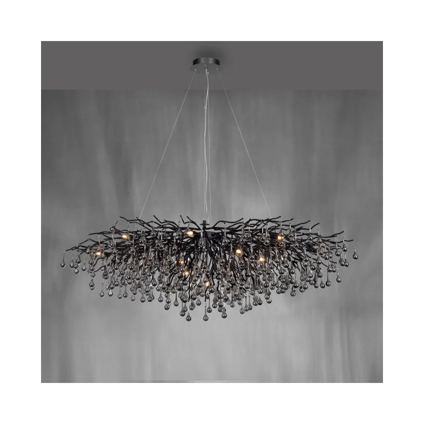 Paul Neuhaus 2031-18 - Żyrandol na linkach ICICLE 15xG9/40W/230V 75x150 cm czarny