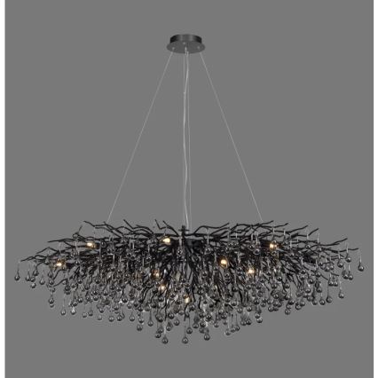 Paul Neuhaus 2031-18 - Żyrandol na linkach ICICLE 15xG9/40W/230V 75x150 cm czarny