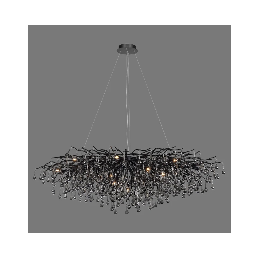 Paul Neuhaus 2031-18 - Żyrandol na linkach ICICLE 15xG9/40W/230V 75x150 cm czarny