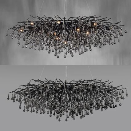 Paul Neuhaus 2031-18 - Żyrandol na linkach ICICLE 15xG9/40W/230V 75x150 cm czarny