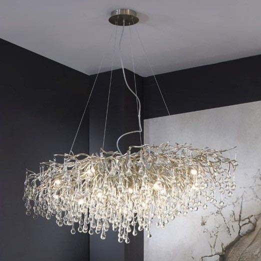 Paul Neuhaus 2031-55 - Żyrandol na lince ICICLE 15xG9/40W/230V 75x150 cm chrom błyszczący