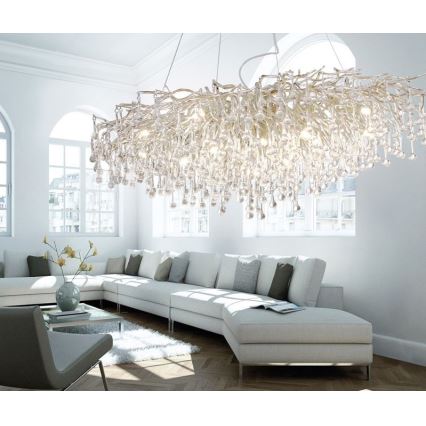 Paul Neuhaus 2031-55 - Żyrandol na lince ICICLE 15xG9/40W/230V 75x150 cm chrom błyszczący