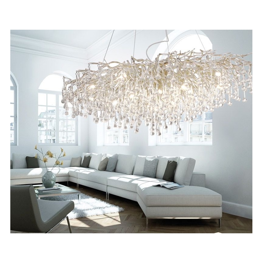 Paul Neuhaus 2031-55 - Żyrandol na lince ICICLE 15xG9/40W/230V 75x150 cm chrom błyszczący