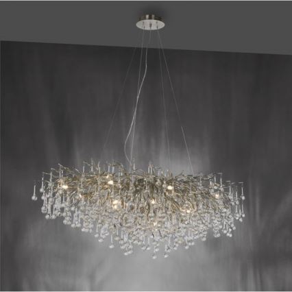 Paul Neuhaus 2031-55 - Żyrandol na lince ICICLE 15xG9/40W/230V 75x150 cm chrom błyszczący