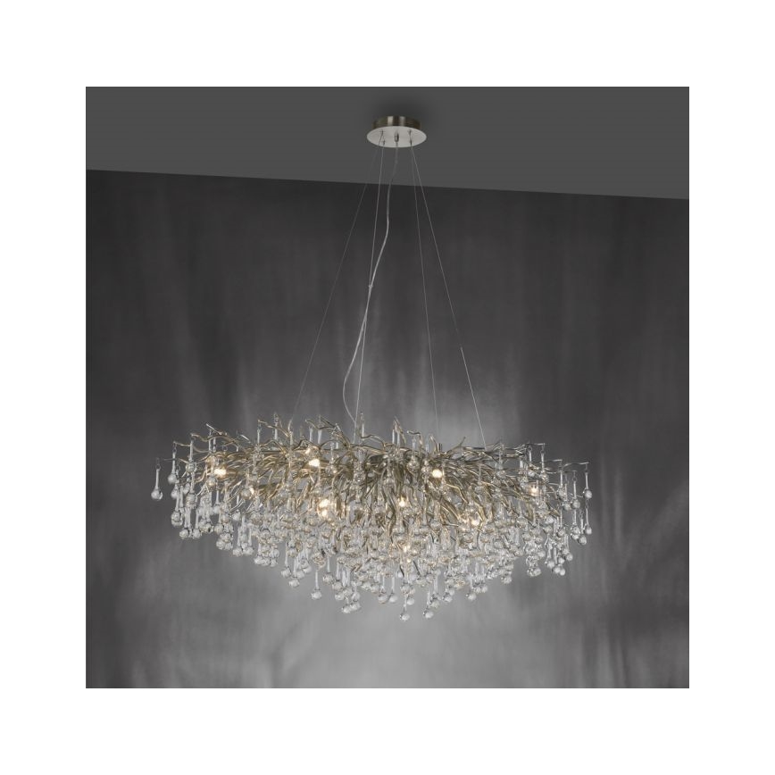 Paul Neuhaus 2031-55 - Żyrandol na lince ICICLE 15xG9/40W/230V 75x150 cm chrom błyszczący