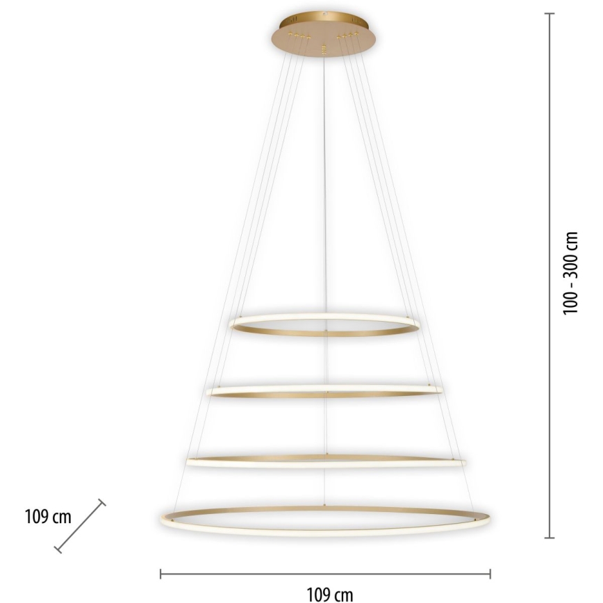 Paul Neuhaus 2124-60 - LED Żyrandol ściemnialny na lince TESSARA LED/97W/230V 2700-5000K + zdalne sterowanie