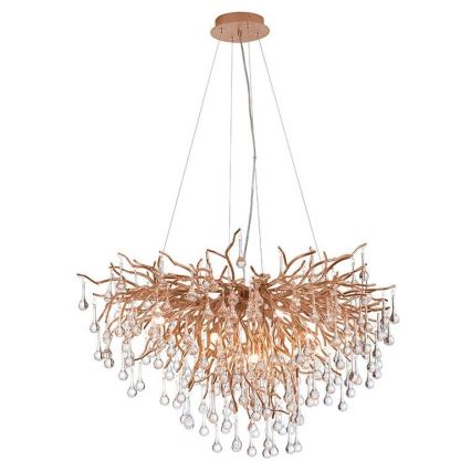 Paul Neuhaus 2192-11 - Żyrandol na lince ICICLE 10xG9/40W/230V 50x100 cm mosiądz