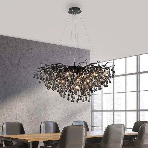 Paul Neuhaus 2192-18 - Żyrandol na lince ICICLE 10xG9/40W/230V 50x100 cm czarny