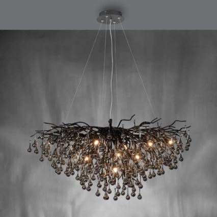 Paul Neuhaus 2192-18 - Żyrandol na lince ICICLE 10xG9/40W/230V 50x100 cm czarny