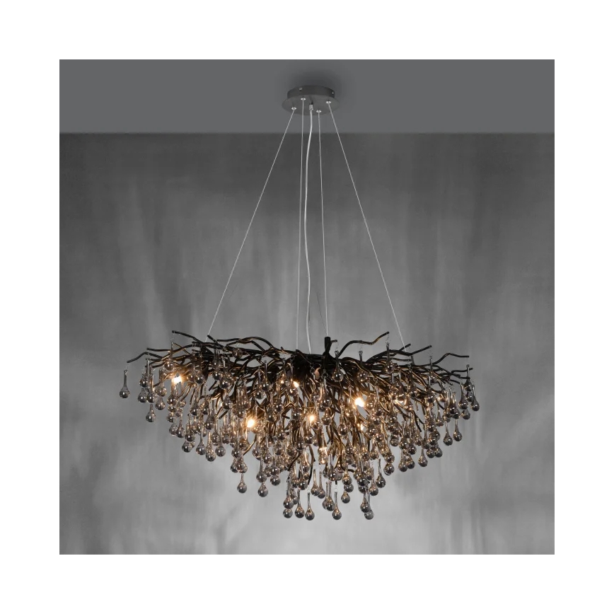 Paul Neuhaus 2192-18 - Żyrandol na lince ICICLE 10xG9/40W/230V 50x100 cm czarny