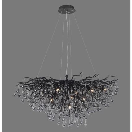 Paul Neuhaus 2192-18 - Żyrandol na lince ICICLE 10xG9/40W/230V 50x100 cm czarny
