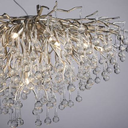 Paul Neuhaus 2192-55 - Lampa wisząca na linkach ICICLE 10xG9/40W/230V 50x100 cm chrom błyszczący