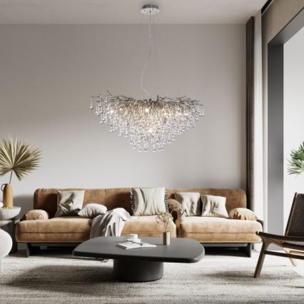 Paul Neuhaus 2192-55 - Żyrandol na lince ICICLE 10xG9/40W/230V 50x100 cm chrom błyszczący