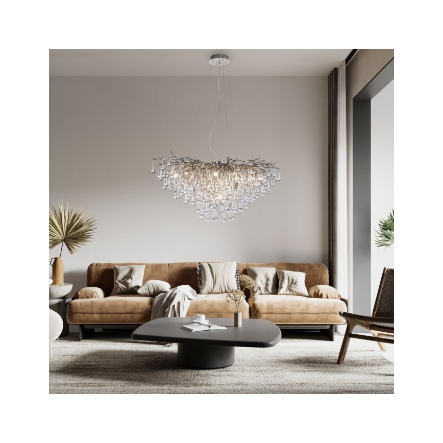 Paul Neuhaus 2192-55 - Żyrandol na lince ICICLE 10xG9/40W/230V 50x100 cm chrom błyszczący
