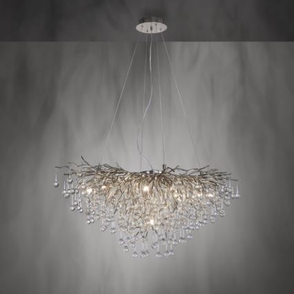 Paul Neuhaus 2192-55 - Żyrandol na lince ICICLE 10xG9/40W/230V 50x100 cm chrom błyszczący