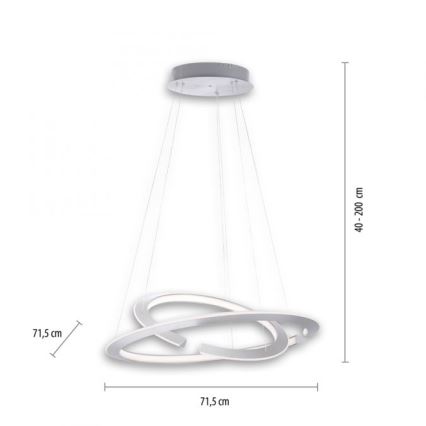 Paul Neuhaus 2491-55 - LED Ściemniany żyrandol na lince ALESSA 2xLED/26W/230V + pilot