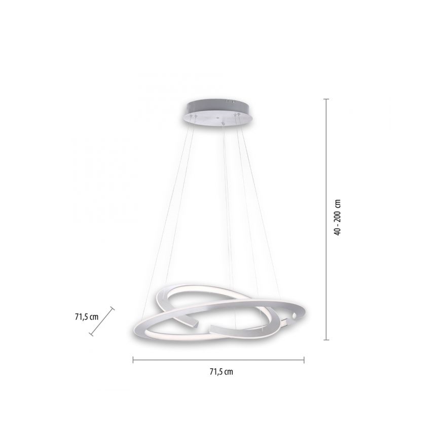 Paul Neuhaus 2491-55 - Regulowany żyrandol LED na linkach ALESSA 2xLED/26W/230V + pilot zdalnego sterowania