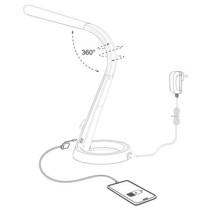 Paul Neuhaus 4591-95 - LED RGB Ściemniana lampa stołowa BILL LED/5,7W/230V 3000-6500K USB + LED/1,6W matowy chrom