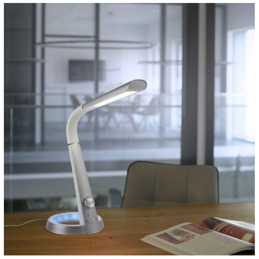 Paul Neuhaus 4591-95 - LED RGB Ściemniana lampa stołowa BILL LED/5,7W/230V 3000-6500K USB + LED/1,6W matowy chrom