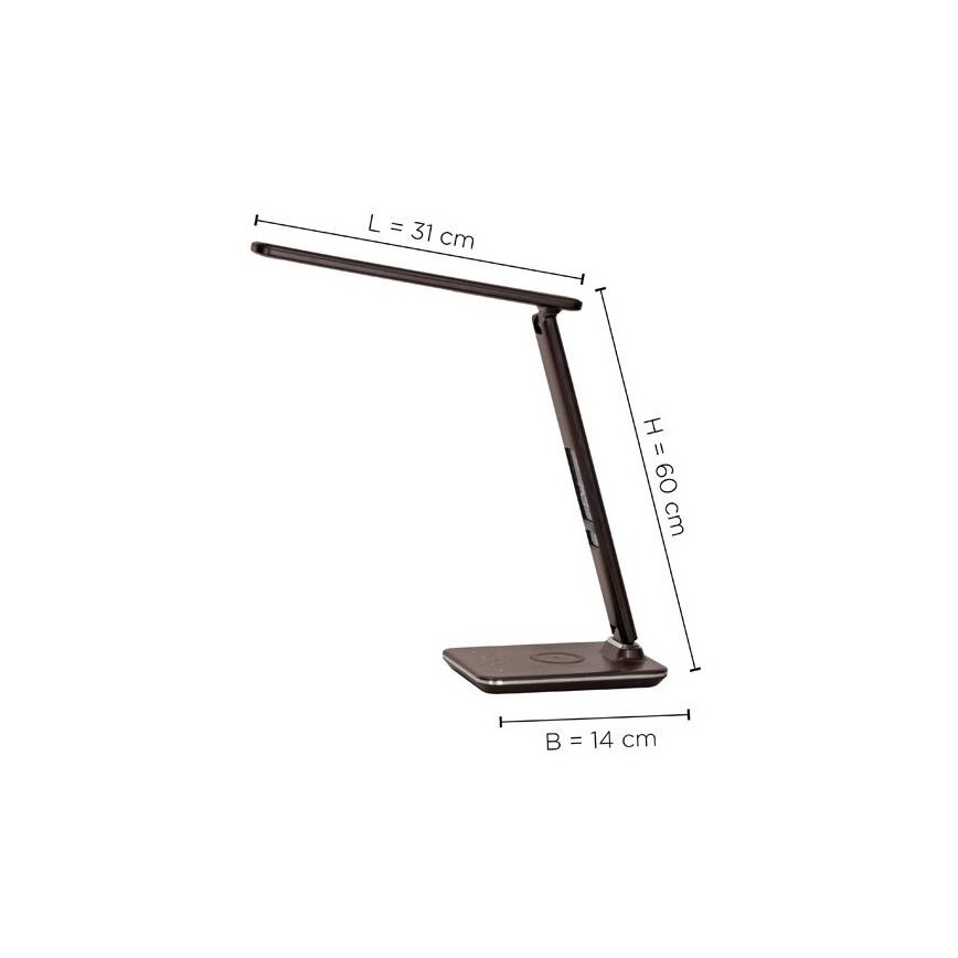 Paul Neuhaus 4595-23 - LED Ściemniana dotykowa lampa stołowa z ładowaniem bezprzewodowym ADRIANO LED/5W/230V brązowa