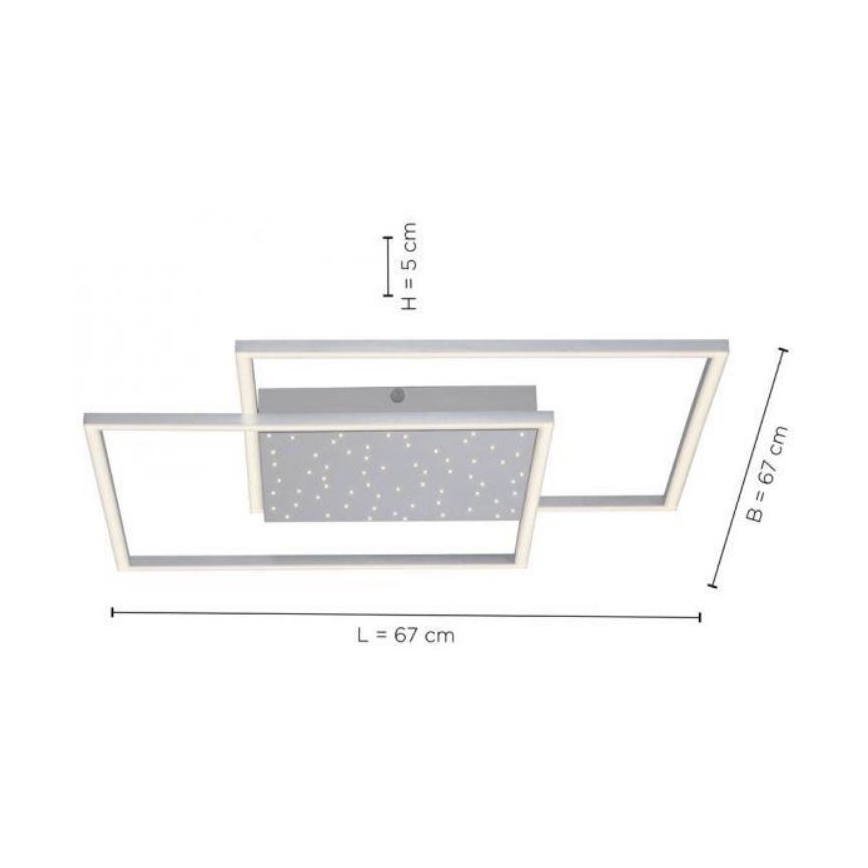 Paul Neuhaus 6024-55 - LED Ściemniany żyrandol natynkowy YUKI LED/49W/230V + pilot