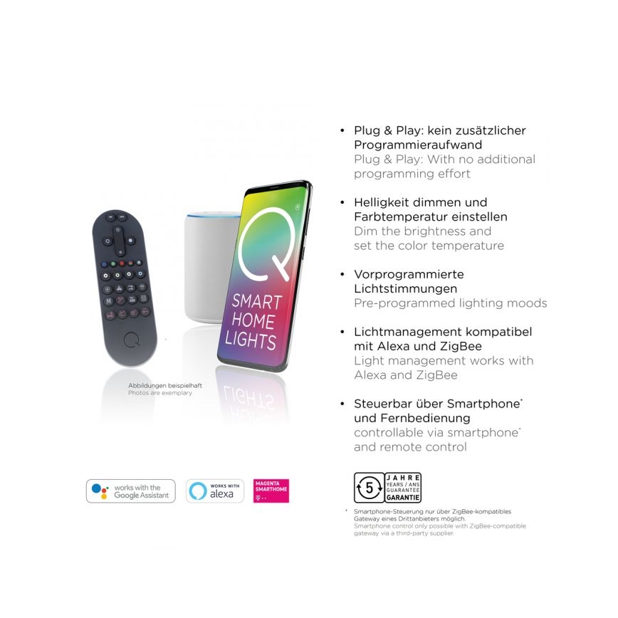 Paul Neuhaus 6071-18 - LED Plafon ściemnialny Q-PIATO LED/35W/230V śr. 51 cm 2700-5000K Wi-Fi + zdalne sterowanie