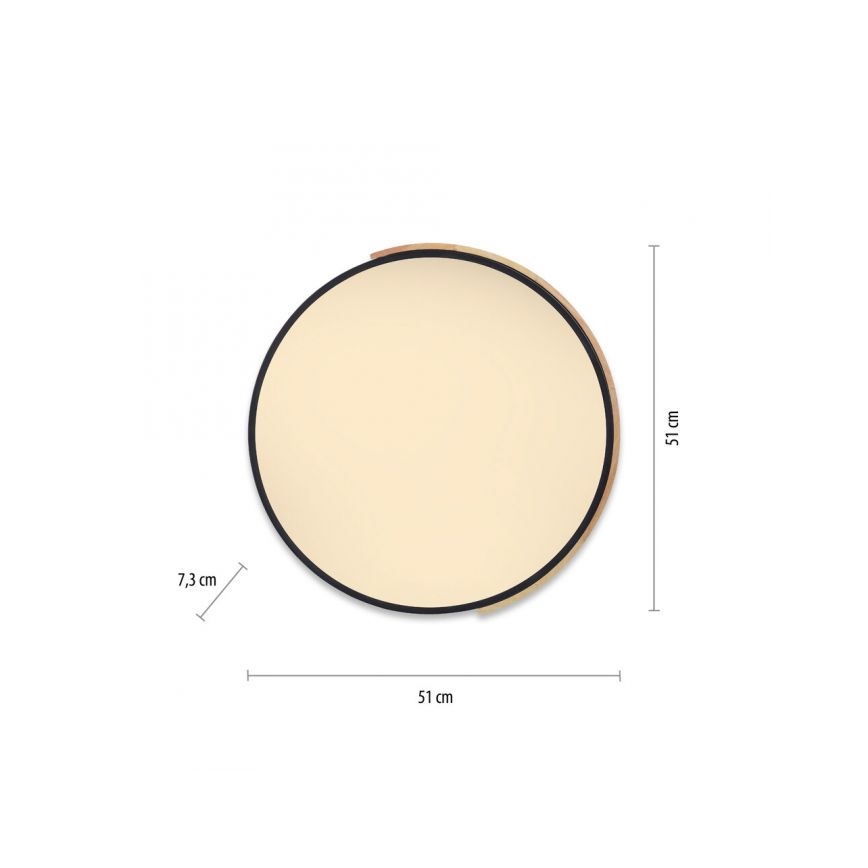 Paul Neuhaus 6071-18 - LED Plafon ściemnialny Q-PIATO LED/35W/230V śr. 51 cm 2700-5000K Wi-Fi + zdalne sterowanie
