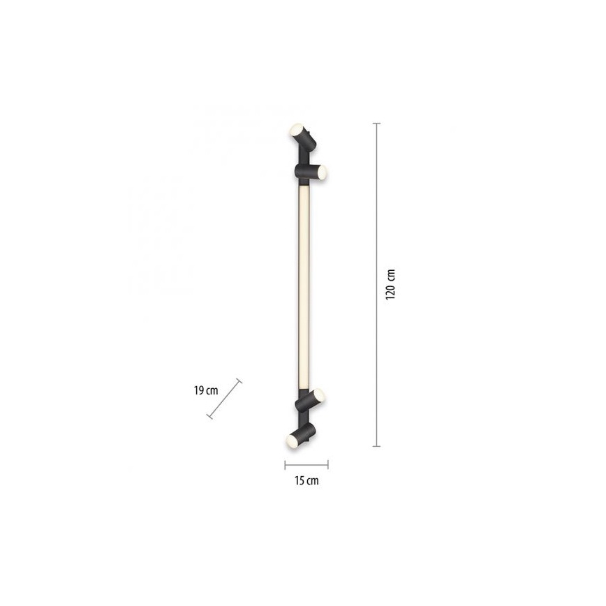 Paul Neuhaus 6121-13 - LED Oświetlenie punktowe ściemnialne PURE 4xLED/4W/230V + LED/9W 2700-5000K + zdalne sterowanie