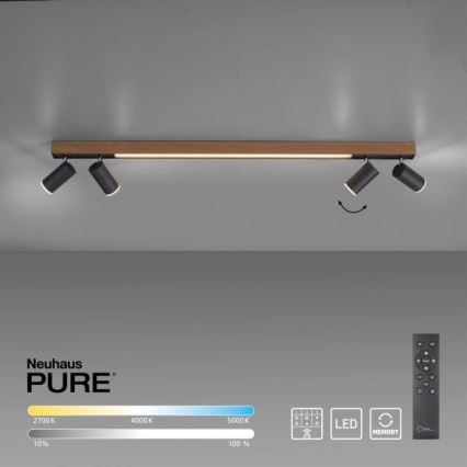 Paul Neuhaus 6121-79 - LED Oświetlenie punktowe ściemnialne PURE 4xLED/4W/230V + LED/9W 2700-5000K + zdalne sterowanie