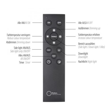 Paul Neuhaus 6121-79 - LED Oświetlenie punktowe ściemnialne PURE 4xLED/4W/230V + LED/9W 2700-5000K + zdalne sterowanie