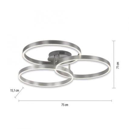 Paul Neuhaus 6233-55 - LED Plafon ściemnialny PAAN LED/45,5W/230V 2700-5000K + pilot zdalnego sterowania