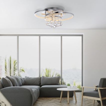 Paul Neuhaus 6267-17 - LED Plafon ściemnialny ROTAZO LED/32W/230V śr. 45 cm chrom błyszczący