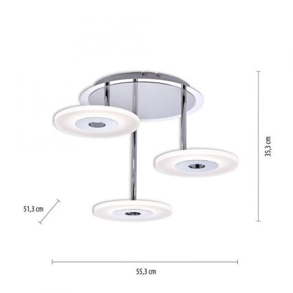 Paul Neuhaus 6446-55 - LED Ściemniany zyrandol ADALI 3xLED/13W/230V