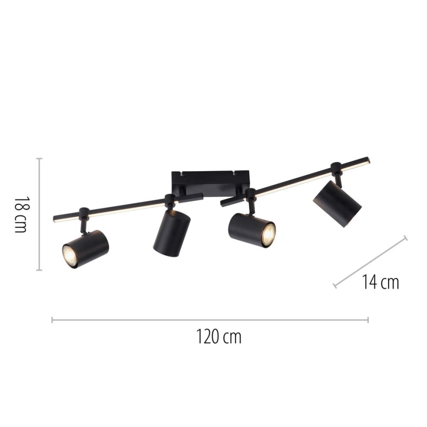 Paul Neuhaus 6525-18 - Oprawa punktowa LED BARIK 4xGU10/4,5W/230V + LED/10W