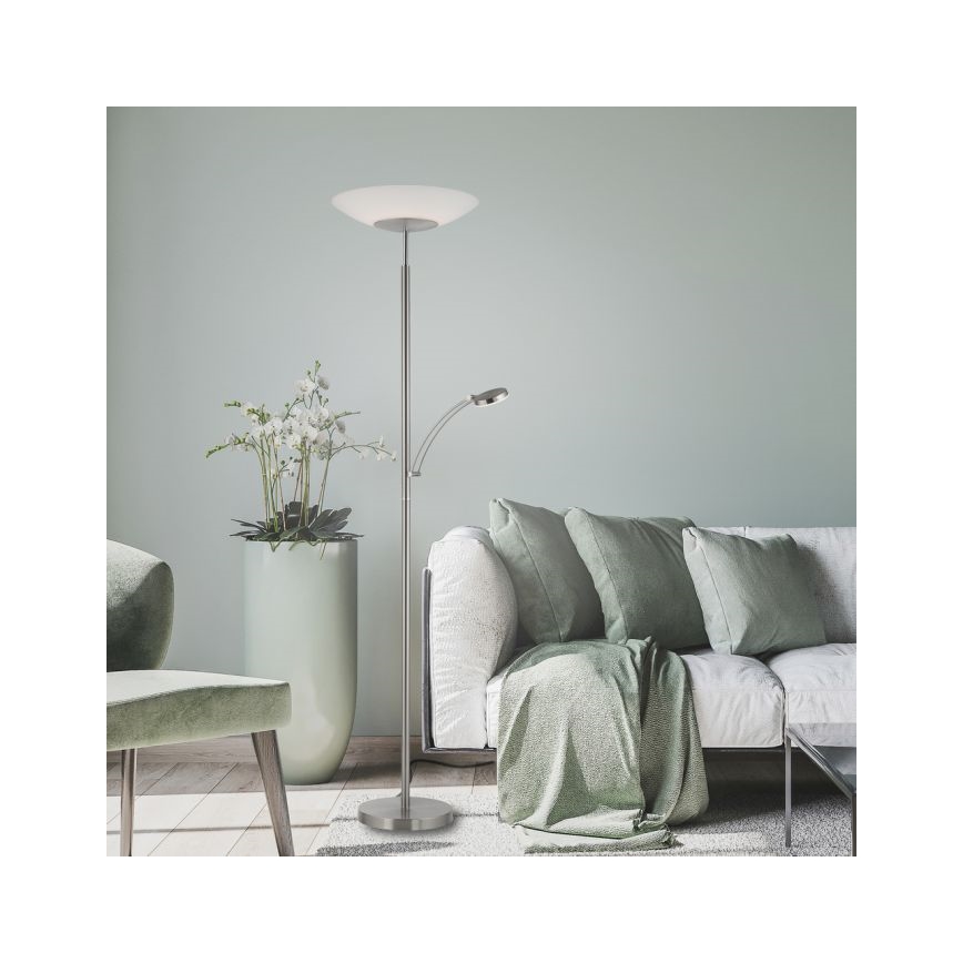 Paul Neuhaus 655-55 - LED Lampa podłogowa ściemnialna ALFRED 1xLED/28W+1xLED/4W/230V chrom błyszczący