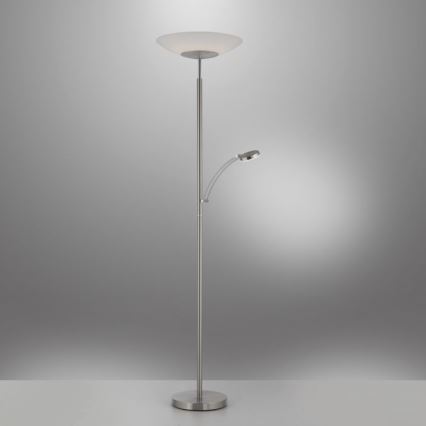 Paul Neuhaus 655-55 - LED Lampa podłogowa ściemnialna ALFRED 1xLED/28W+1xLED/4W/230V chrom błyszczący