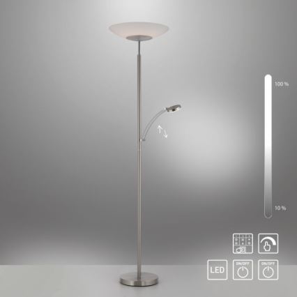 Paul Neuhaus 655-55 - LED Lampa podłogowa ściemnialna ALFRED 1xLED/28W+1xLED/4W/230V chrom błyszczący