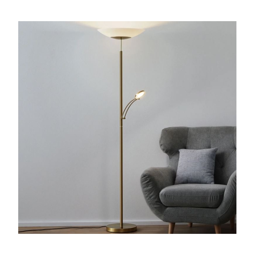 Paul Neuhaus 655-60 - LED ściemnialna lampa stojąca ALFRED LED/28W/230V+LED/4W/230V mosiądz