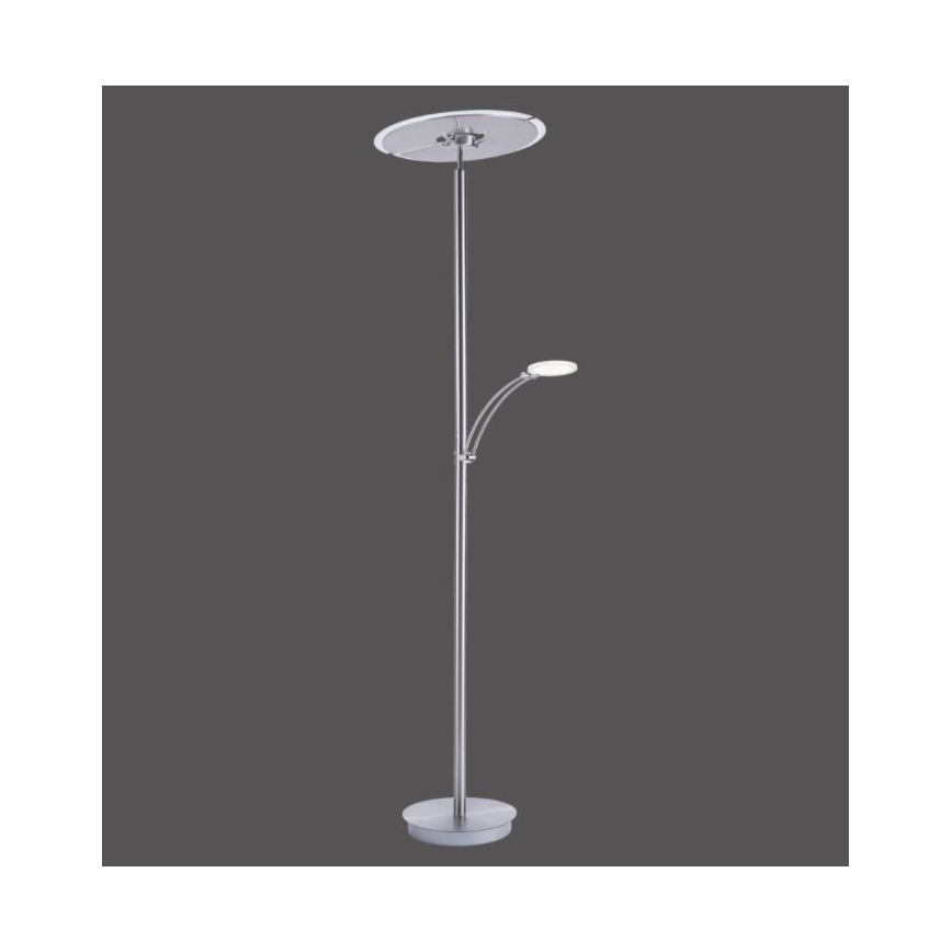 Paul Neuhaus 673-55 - LED Lampa podłogowa ściemnialna ARTUR 2xLED/21W/230V+1xLED/6W chrom błyszczący