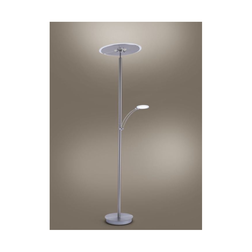 Paul Neuhaus 673-55 - LED Lampa podłogowa ściemnialna ARTUR 2xLED/21W/230V+1xLED/6W chrom błyszczący