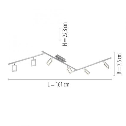 Paul Neuhaus 6965-55 - LED Ściemniany reflektor INIGO 6xLED/4W/230V