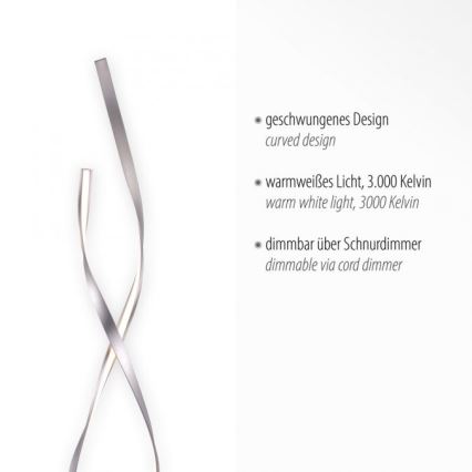 Paul Neuhaus 720-55 - LED Lampa podłogowa ściemnialna LINDA LED/27W/230V chrom błyszczący