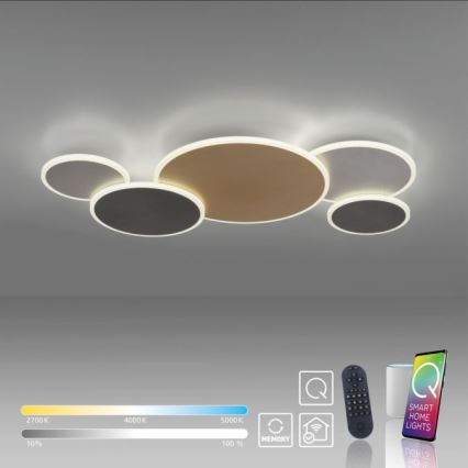 Paul Neuhaus 8008-70 - LED Plafon ściemnialny Q-PIATO LED/49W/230V 2700-5000K Wi-Fi + pilot zdalnego sterowania
