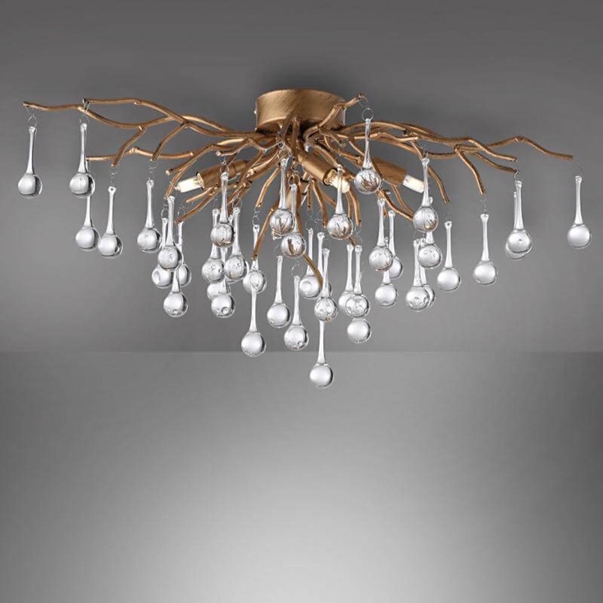 Paul Neuhaus 8090-11 - Żyrandol natynkowy ICICLE 4xG9/40W/230V 30x60 cm mosiądz