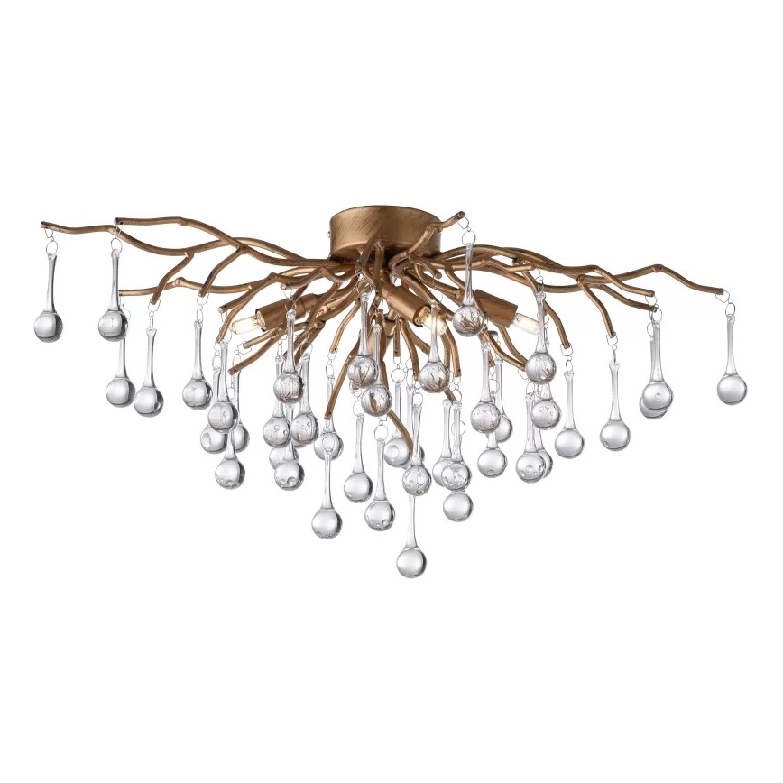 Paul Neuhaus 8090-11 - Żyrandol natynkowy ICICLE 4xG9/40W/230V 30x60 cm mosiądz